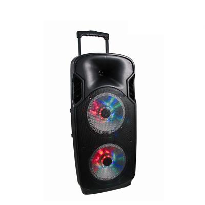 China BT LED Light Battery Operated Speaker Portable Wireless 10 Inch Trolley Speaker With Microphone for sale