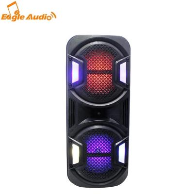 China Colorful Eagle Audio Battery Operated Speaker DJ LED Light Dual 8inch Speakers Indoor Dance for sale