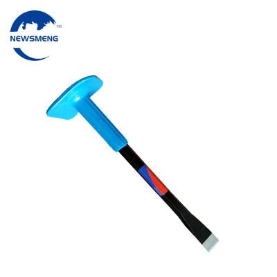 China Cutting 17mm Hexagonal Grip Hand Guard Cold Forged Chisel With Round Rubber Grip for sale