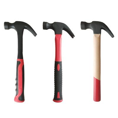 China Nail Hammer Forged Carbon Steel 16 Ounce One Piece TPR Handle Nail Wood Plastic Claw Hammer for sale