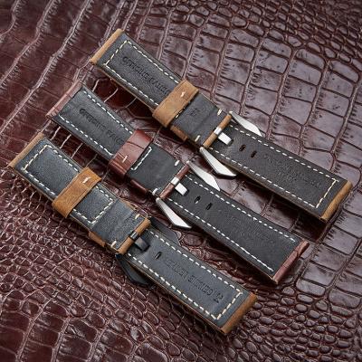 China 2022 Genuine Leather Watch Strap Vintage Band Luxury High Quality Fashionable Wristwatch Leather Strap for sale