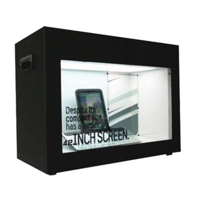 China 46/49/55/65 inch 3d hologram indoor advertising box transparent led display screen for sale