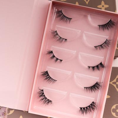 China Long Lasting Most Popular Short Lashes 3d Mink Corner Half Lashes With Custom Eyelash Packaging Half Lashes for sale