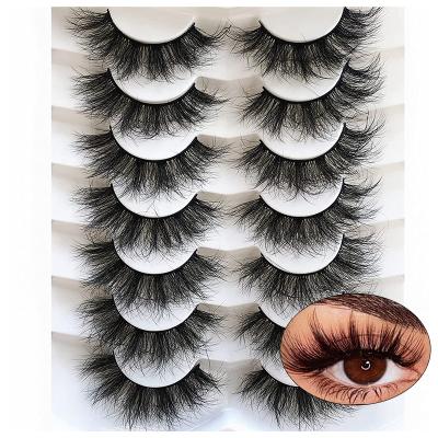 China Natural Long Cross Style 25mm Design Fluffy Lashes Lash Handmade 3d Mink Eyelashes High Quality Hot for sale