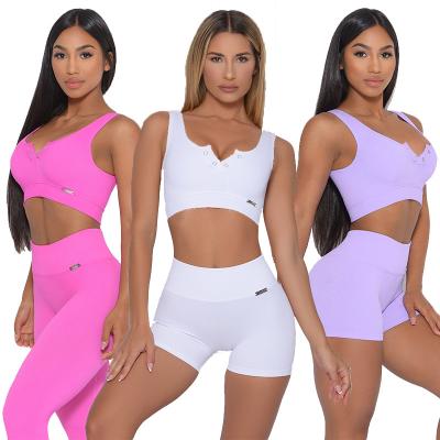 China Breathable custom crop two piece mayoreo ropa deportiva sets por yoga gym woman top yoga shorts yoga seamless suit for sale