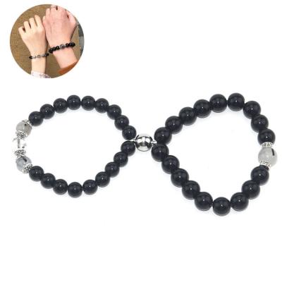 China Romantic Magnetic Couples Bracelet Set Mutual Attraction Relationships Couple Bracelet Natural Stone Distance Bracelet Matching Jewelry for sale