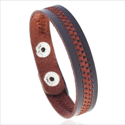 China Men Bracelet For Gift 2021 Wholesale New Arrival Fashion Handmade Leather Bracelet For Men With Custume Laser Logo Applause for sale