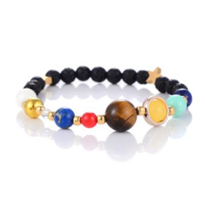 China Wholesale Natural Stone Vintage Bracelet Eight Planets Bead Bracelet Universe Space Yoga 7 Chakra Solar Bracelet For Women Men Jewelry for sale