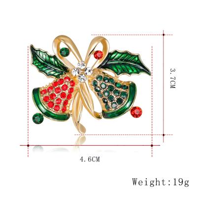 China Crystal Christmas Brooch Xmas Crystal Rhinestone Brooch Pins Santa Claus Enamel Pins for Xmas Holiday Party Celebration for Women Gift for sale