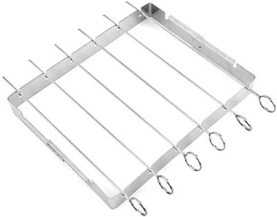 China Durable BBQ Kebab Rack Outdoor Rib Skewers Grill & Reusable BBQ Tool (6-Pack 25.5cm Metal BBQ Skewers) 6-8 for sale