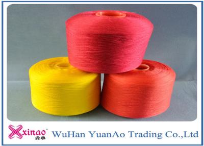 China Virgin Ring Spun Polyester Dyed Yarn For Sewing Thread , Red Yellow for sale