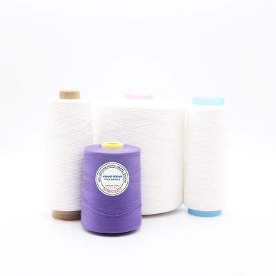 China Paper Cone Raw White Polyester Ring Spun Yarn High Strength And Knotless for sale