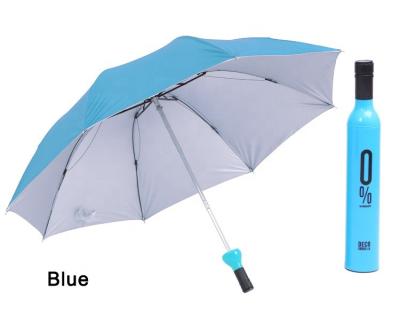 China CLASSIC 2023 Popular Design Zero Percent Sun Protection Silver Coated Wine Bottle Shape Umbrella Wholesale for sale