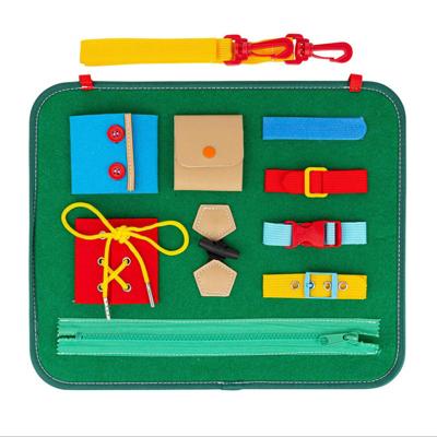 China Eco-friendly Material Felt Board Busy Clothing Buttons Educational Toys Early Education Toys Kids Busy Board Toys for sale