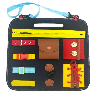 China New Puzzle Material Educational Learning Felt Board Children's Apparel Eco-Friendly Buckle Felt Busy Board for sale