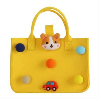 China 2021 Fashion Cheapest Price Custom Polyester Felt Tote Bags Organic Wool Felt Bags Shopping Bag Felt Women Made In China for sale