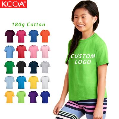 China QUICK DRY Multi Colors 180gsm Cotton Kid's Plain T Shirts Boy And Girl T Shirt With Custom Logo for sale