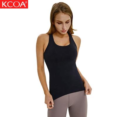 China Nylon Antibacterial Spandex Gym Women Yoga Quick Dry Stretch Tank Top for sale