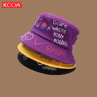 China Soft And Breathable KCOA Command 100% Cotton Custom Design Bucket Hat All Over Print Logo Hat for sale