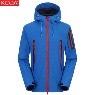 China KCOA Viable Newcomer Custom Logo Autumn Blue Windproof Outdoor Softshell Jacket For Adult for sale