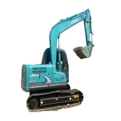 China Original paint used hydraulic crawler excavator KOBELCO SK75 7.5 tons in good condition  factory direct sales price cheap 0.35mÂ³ for sale