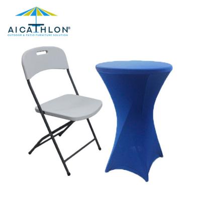 China Modern Wholesale Outdoor Furniture White Garden Used Plastic Folding Chair For Wedding Parties for sale