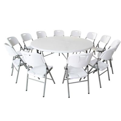 China Wholesale Modern Wedding Stronger Hotel Banquet Outdoor Plastic Folding Around Dining Tables And Chairs For Events for sale