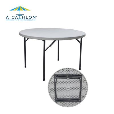 China 6 Seater Modern Outdoor Events 4ft Rental Plastic Folding Camping Banquet Foldable Coffee Table Picnic Table for sale