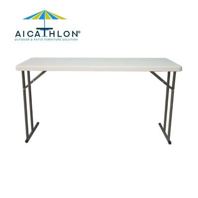 China Modern Furniture Picnic White Metal Coffee Garden Easy Carry Plastic Folding Folding Dining Table for sale