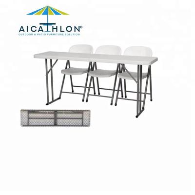 China Lightweight Modern White Furniture Picnic Garden Cafe Plastic Collapsible Folding Dining Table for sale