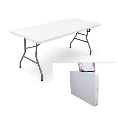 China 6ft Modern Wholesale Cheap Rectangle Portable Picnic Camping Tables Gardening Plastic Folding Outdoor Foldable Table for sale