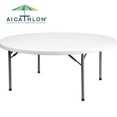 China 6FT Lightweight Heavy Duty Banquet Series Foldable Table 72 Inch Plastic Folding Wedding Round Tables For Events for sale