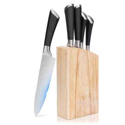 China Viable Hot Selling Amazon Knife Set With Block Stainless Steel 6 Pcs Japanese Kitchen Knife Set for sale