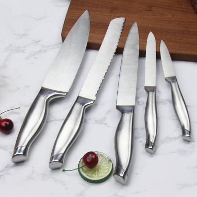 China Hot Selling Amazon Disposable Top 5PCS Hollow Handle Stainless Steel Kichen Kitchen Knife Set for sale