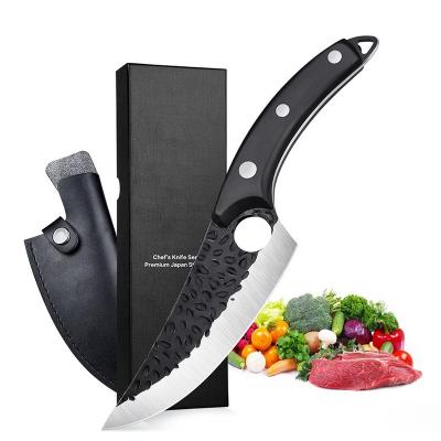 China 2022 Kitchen Viable Hot Seeling Cutting Tools Hammered Professional Chef Knife Cleaver Butcher Knife for sale