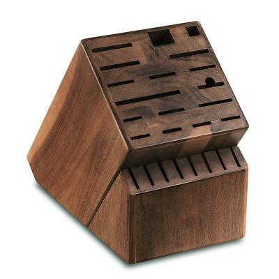 China Viable Custom Wholesale Kitchen Knife Holder Stand Universal Acacia Wood Knife Block for sale