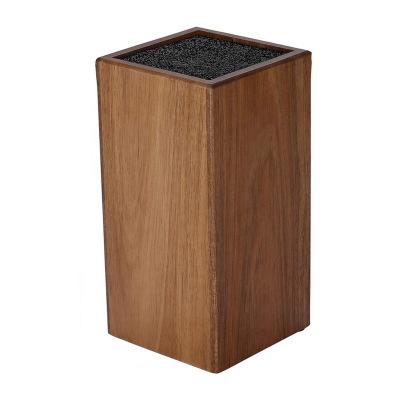 China Acacia Multi-Function Wooden Kitchen Knife Rack Viable Square Storage Knife Block Wood Knife Block for sale