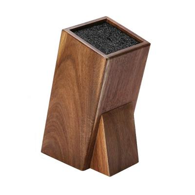 China Sustainable Hot Selling Amazon Square Wooden Kitchen Knife Block Wooden Rack for sale