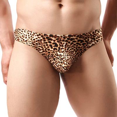 China 2023 new arrival fashion leopard design antibacterial wholesale custom logo seamless underwear sexy thong briefs for men for sale