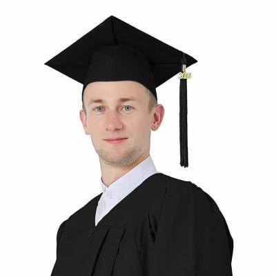 China Graduation Gown Universal For Adults Wholesale Customization Bachelor Black Graduation Hat With Tassel for sale