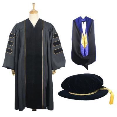 China Professional Custom Made Graduation Gown Graduation Gown And Graduation Cap Premium Graduation Gown For Doctoral for sale