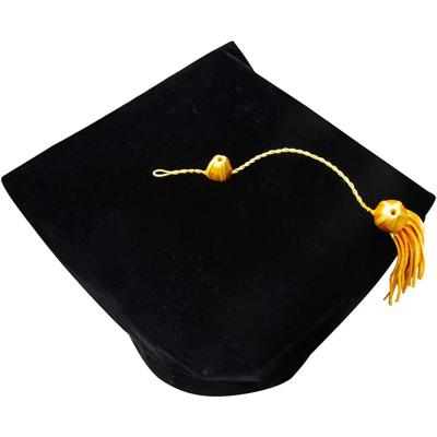 China Gruaduation Dress American Doctors Four-Corner Velvet Hat Phd Graduation Gown School Doctoral Graduation Hats for sale