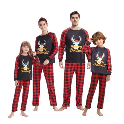 China Wholesale QUICK DRY 2023 Christmas pajamas family matching new year print long sleeve pants for women and men for sale