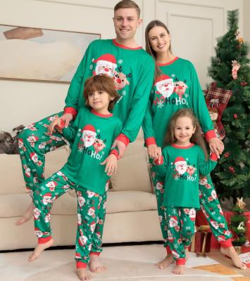 China Wholesale QUICK DRY 2023 Christmas pajamas family matching new year print long sleeve pants for women and men for sale