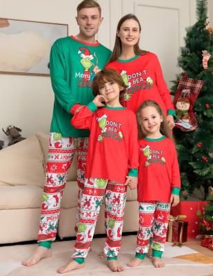 China Wholesale QUICK DRY 2023 Christmas pajamas family matching new year print long sleeve pants for women and men for sale