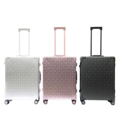 China Hot Sale Travel Luggage Case TSA Lock 360 Degree Wheel Suitcase 100% Aluminum Material Carry On Luggage for sale