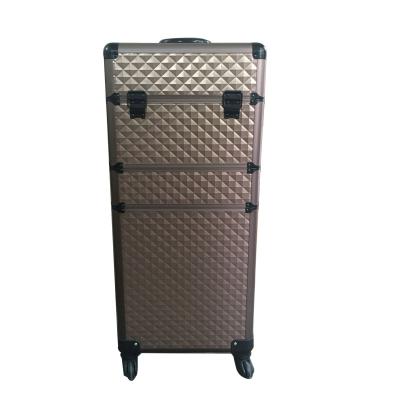 China Professional Aluminum Makeup Travel Trolley Comet Case For Beauty for sale