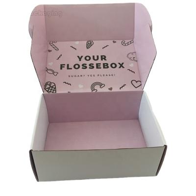 China Recycled Materials OEM Printing Logo Customized Glossy White Corrugated Jars Apparel Packaging Postage Boxes Listing Shipping Box Dongguan for sale