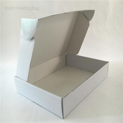 China Dongguan Recyclable Paper Printing Custom Glossy White Silver Foil Stamping Logo Tuck Up E Flute Corrugated Shipping Boxes Shipping Mailers for sale