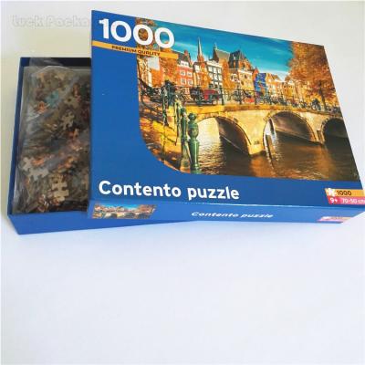 China 1000 Pieces Cartoon Toy Wholesale Cheap Custom Large Cardboard Adult Jigsaw Puzzles With Box Manufacturer for sale